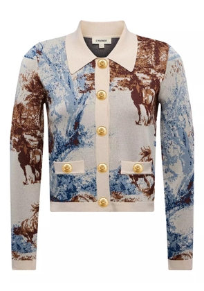 L'Agence Osiris jacquard cardigan - Neutrals