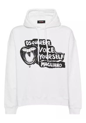 DSQUARED2 x Magliano slogan-print hoodie - White