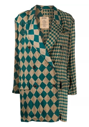 Uma Wang multi-print tailored coat - Green
