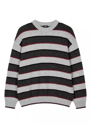 TOMBOY multi-stripes wool-blend sweater - Grey