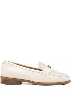 Michael Kors lex leather logo loafers - White
