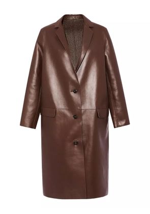 Yves Salomon panelled leather coat - Brown