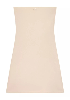 Courrèges logo-appliqué mini dress - Neutrals