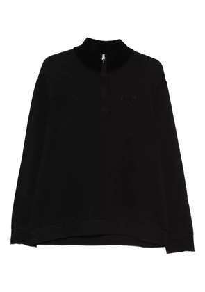 C.P. Company logo-embroidered half-zip sweatshirt - Black