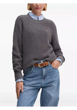 DKNY logo-patch sweater - Grey