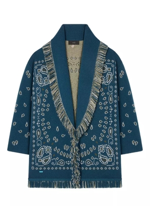 Alanui bandana-jacquard cardigan - Blue