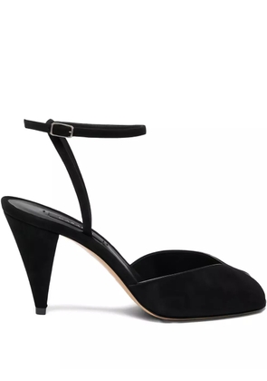 Casadei 75mm ankle-strap peep-toe heeled pumps - Black