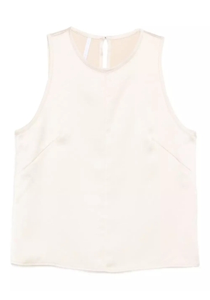 IMPERIAL sleeveless satin-finish top - White