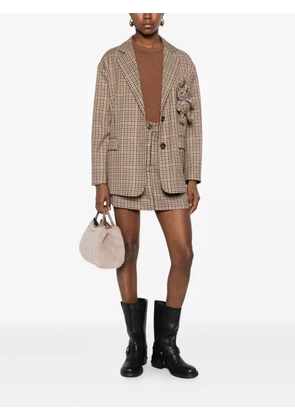 DIXIE plaid skirt - Neutrals