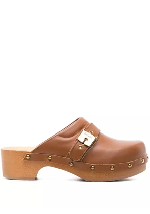 Scholl Pescura 50mm leather clogs - Brown