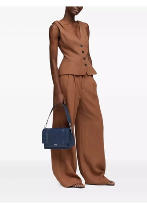 TOUS topstitch-detail flap-closure satchel bag - Blue