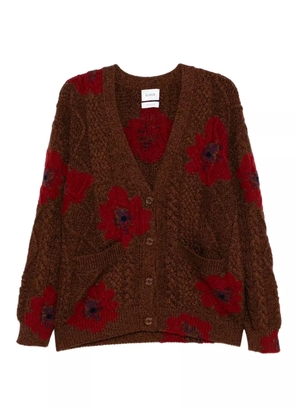 Barrie cockade-flower cardigan - Brown
