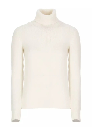 Vanisè turtleneck ribbed-trim sweater - White