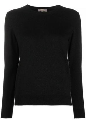 N.Peal round neck sweater with lurex - Black