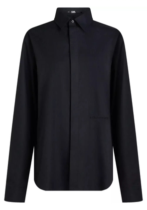 Karl Lagerfeld monogram-embroidered shirt - Black