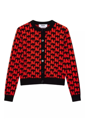 MSGM monogram-pattern button-up cardigan - Black