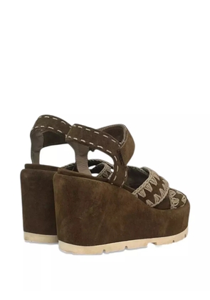 Mou criss cross wedge sandals - Brown