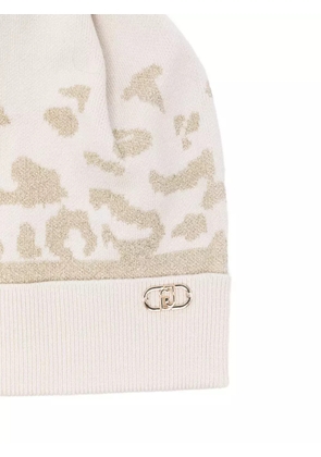 LIU JO pompom beanie - White