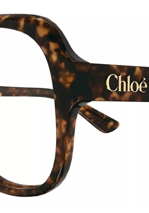 Chloé Eyewear logo-lettering glasses - Brown