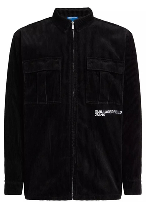 Karl Lagerfeld Jeans embroidered corduroy overshirt - Black