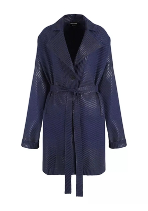 Giorgio Armani belted coat - Blue