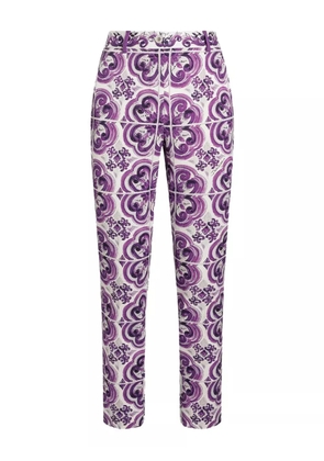 Dolce & Gabbana Majolica-print trousers - Purple