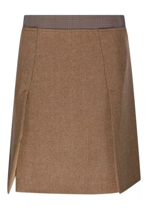 Sportmax checked-waistband midi skirt - Brown