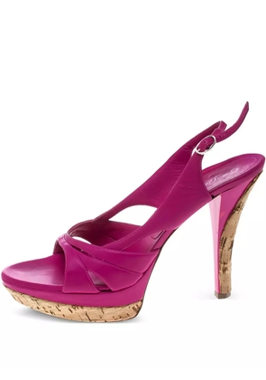 Casadei Vintage pre-owned 115mm leather slingback sandals - Pink