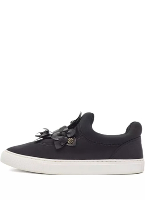 Tory Burch Blossom flower leather sneakers - Black