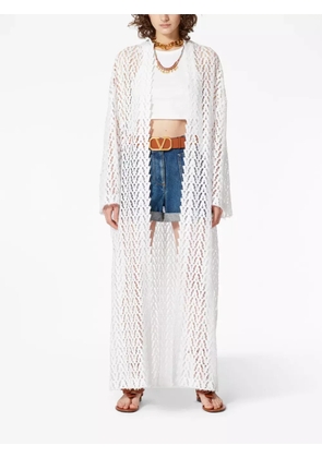 Valentino Garavani long-sleeve lace kimono - White