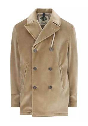 Camplin notched-lapel double-breasted coat - Neutrals