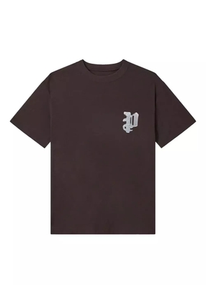 Purple Brand textured tape T-shirt - Brown