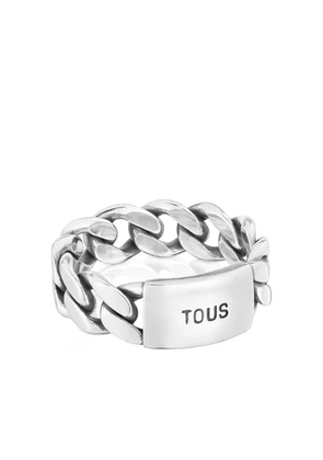 TOUS logo-engraved chain ring - Silver