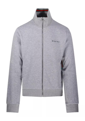 Gucci zip-up funnel-neck t-shirt - Grey