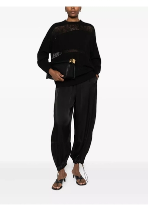 Fabiana Filippi mesh-panel sweater - Black