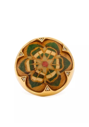 SILVIA FURMANOVICH 18K yellow gold Marquetry Flower diamond ring