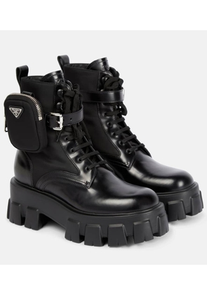 Prada Monolith leather ankle boots
