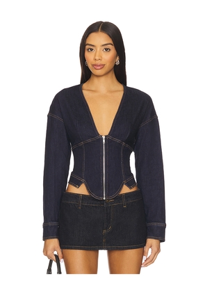 BY.DYLN Maxine Top in Blue. Size L. Also in M, S, XL, XS.