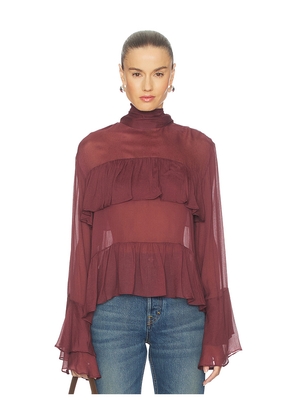 ASTR the Label Fae Top in Wine. Size L. Also in M, S, XL, XS.