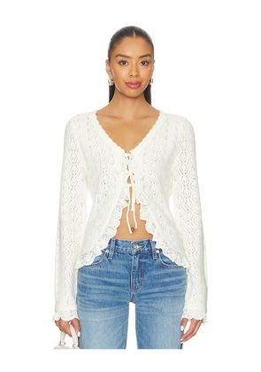 ASTR the Label Lacey Cardigan in Cream. Size L. Also in M, S, XS.