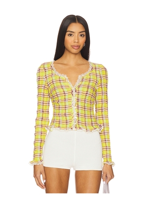 Free People x REVOLVE Elliot Smocked Top in Green. Size L. Also in M, S, XL, XS.