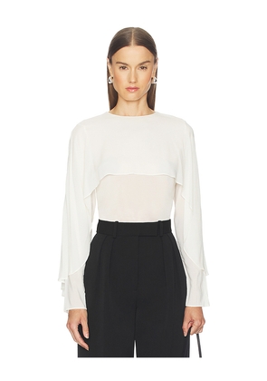 L'Academie by Marianna Tesh Top in Ivory. Size L. Also in M, S, XL, XS, XXS.