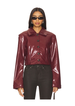 Lovers and Friends Catherine Faux Leather Jacket in Burgundy. Size L. Also in M, S, XS, XXS.