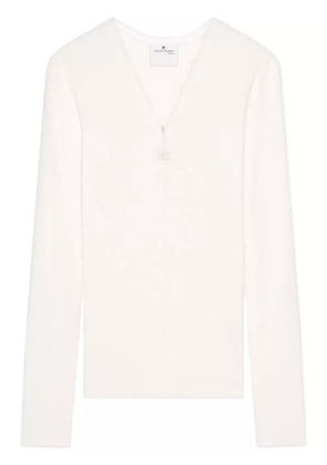 Courrèges 90's zip-neck T-shirt - White