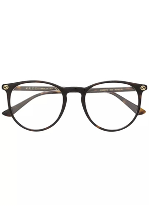 Gucci Eyewear tortoiseshell round-frame glasses - Black