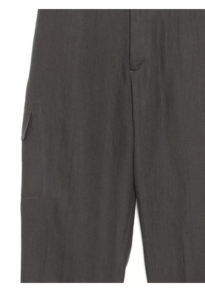 Y's linen straight-leg trousers - Grey