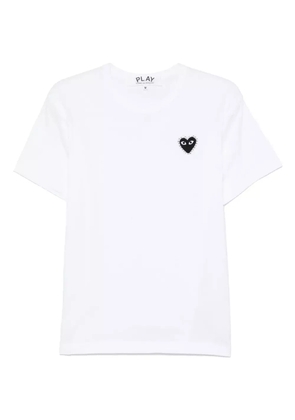Comme Des Garçons Play rhinestone-emblem T-shirt - White