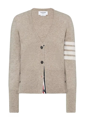 Thom Browne Shetland-wool 4-Bar jersey-stitch cardigan - Neutrals