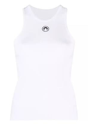 Marine Serre crescent moon-print racerback top - White