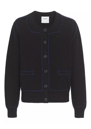 Barrie contrast-stitching cardigan - Black